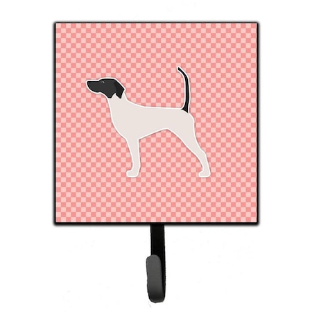 Micasa English Pointer Checkerboard Pink Leash or Key Holder MI224187